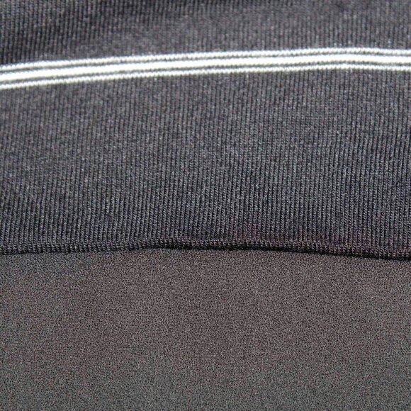 ANA $26 Sz XL Black White Stripe Chiffon Peplum Rayon Poly Knit Top - Picture 7 of 7